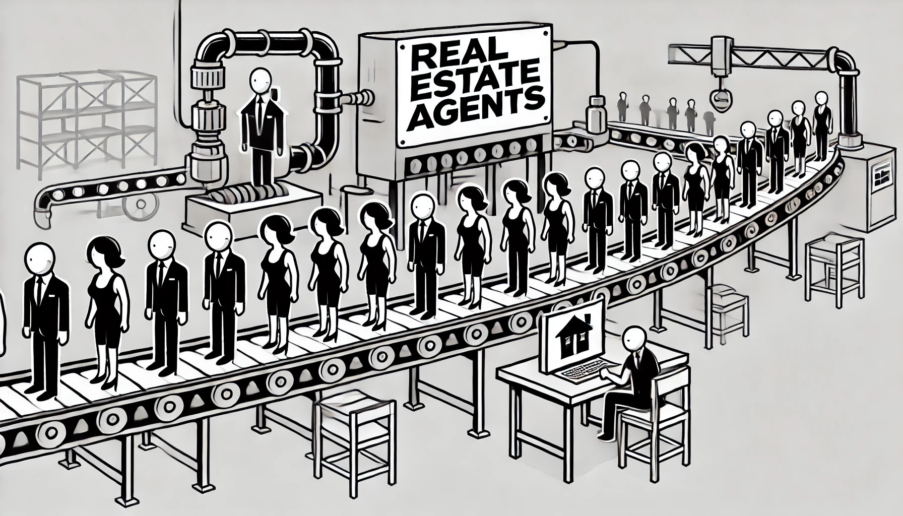 A conveyor belt of struggling real estate agents